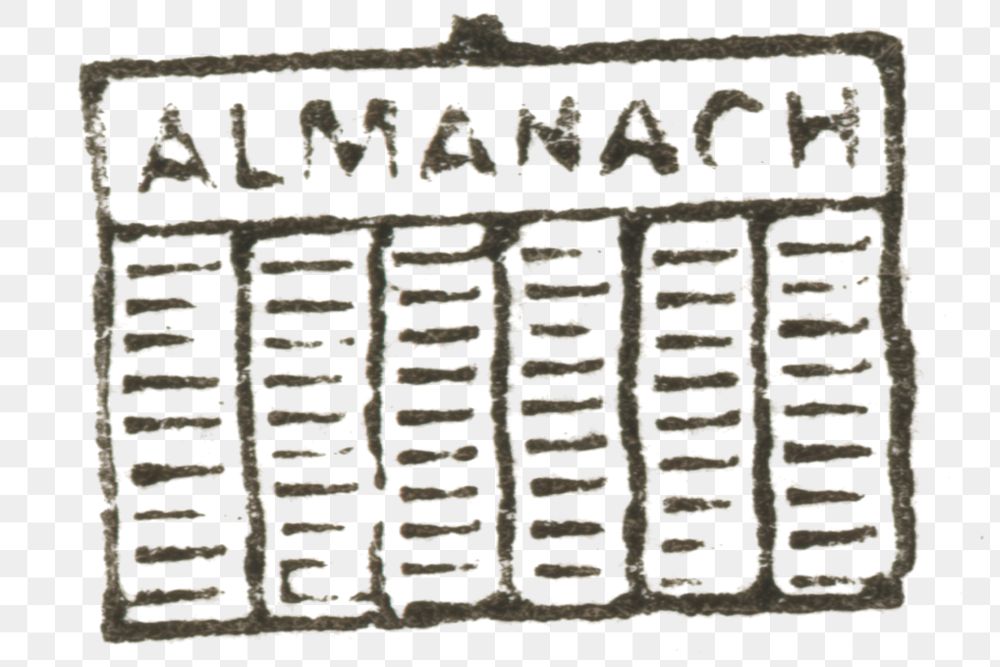 Old png almanac png hand drawn illustration