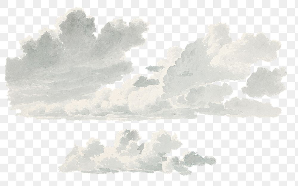 Hand drawn watercolor cloud design element