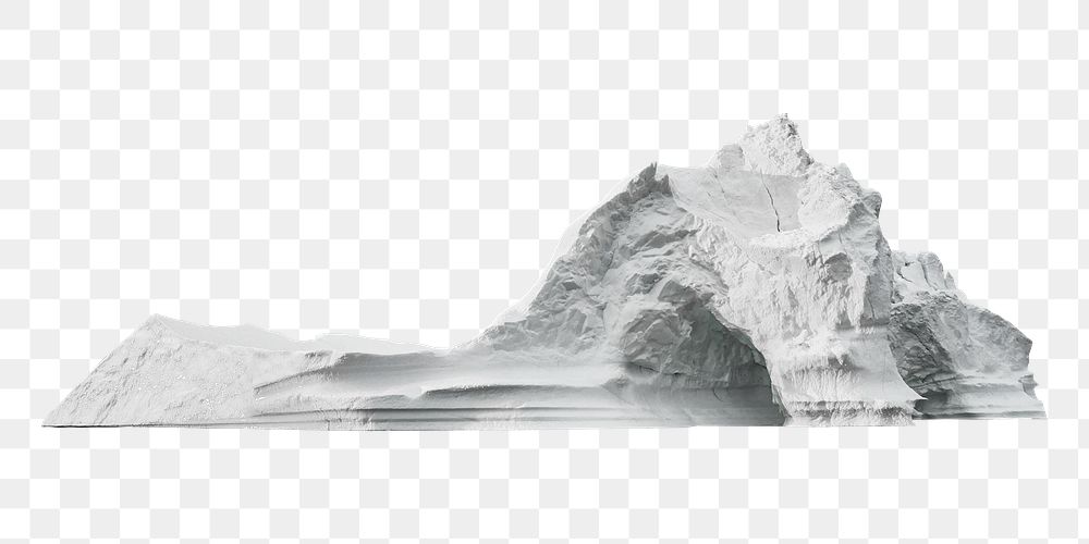 Snow mountain png collage element, nature, environment, transparent background