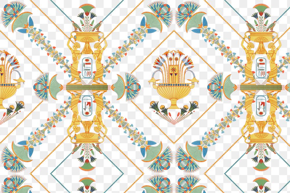 Egyptian ornamental pattern png background