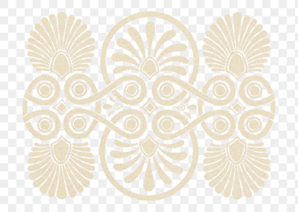 Antique beige Greek png decorative element illustration
