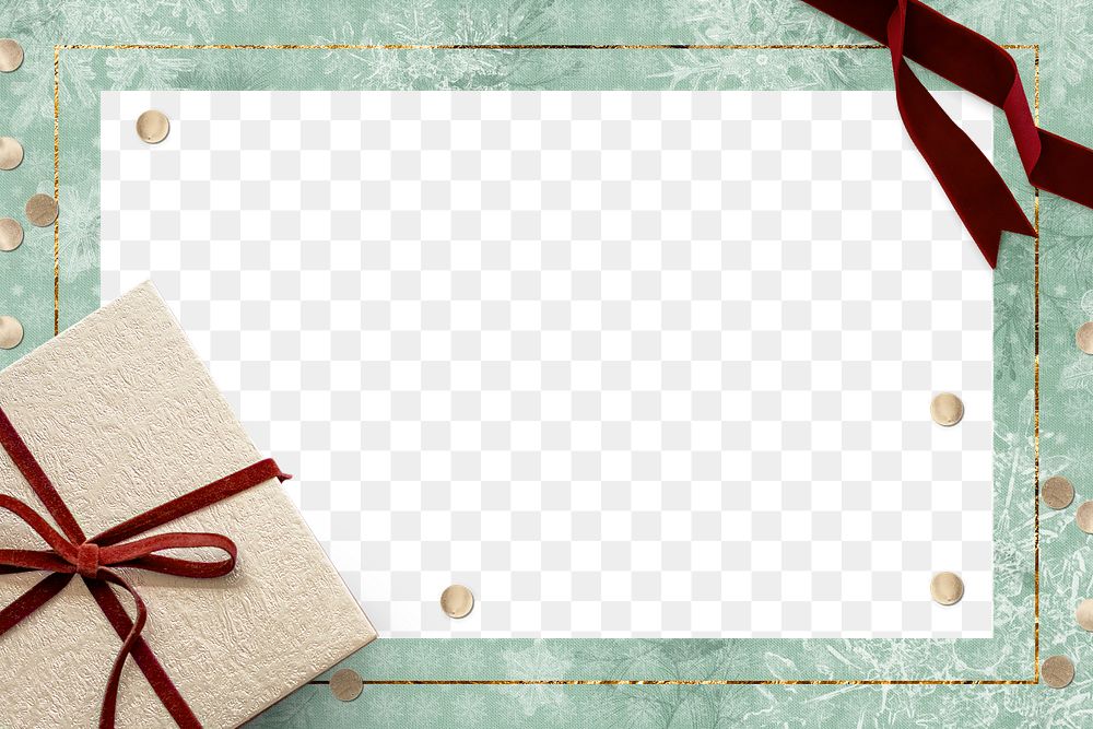 Christmas gift snowflake png frame, remix of photography by Wilson Bentley