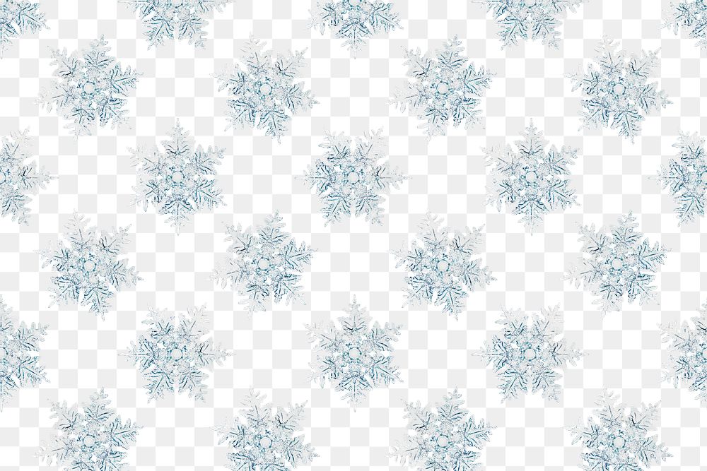 Christmas png snowflake pattern background, remix of photography by Wilson Bentley