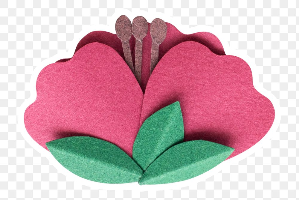 Red poppy sticker png paper craft
