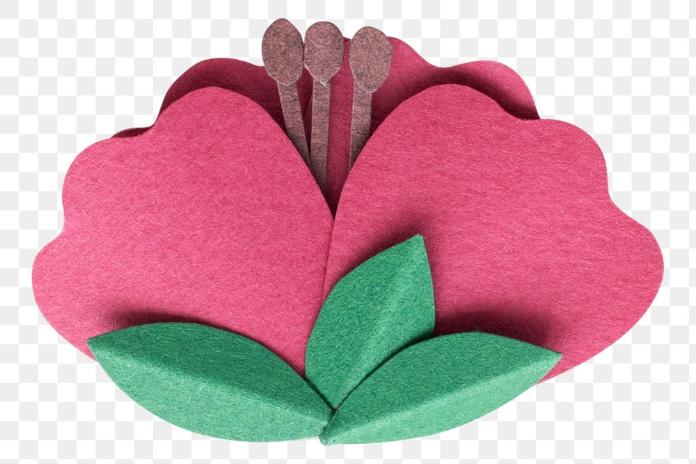 Red poppy paper craft png