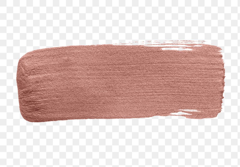 Shimmery metallic rose gold paint brush stroke