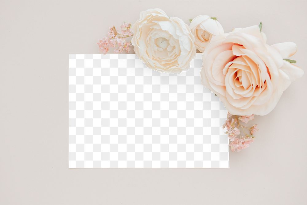 Roses on a card mockup design element 