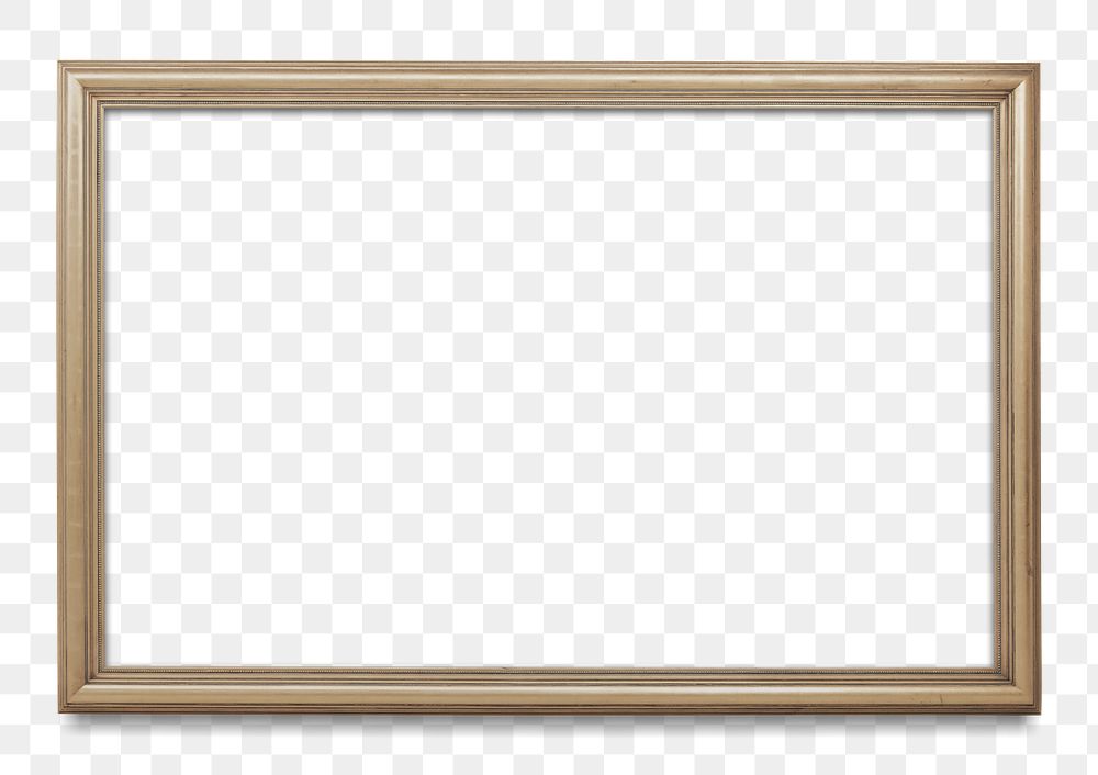 Wooden picture frame mockup transparent png