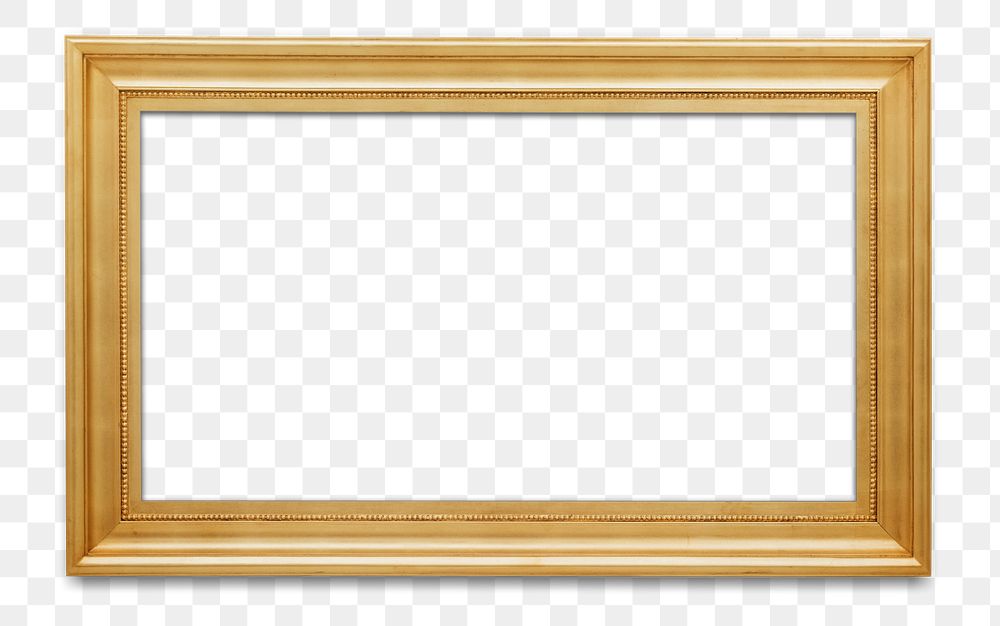Wooden picture frame mockup transparent png