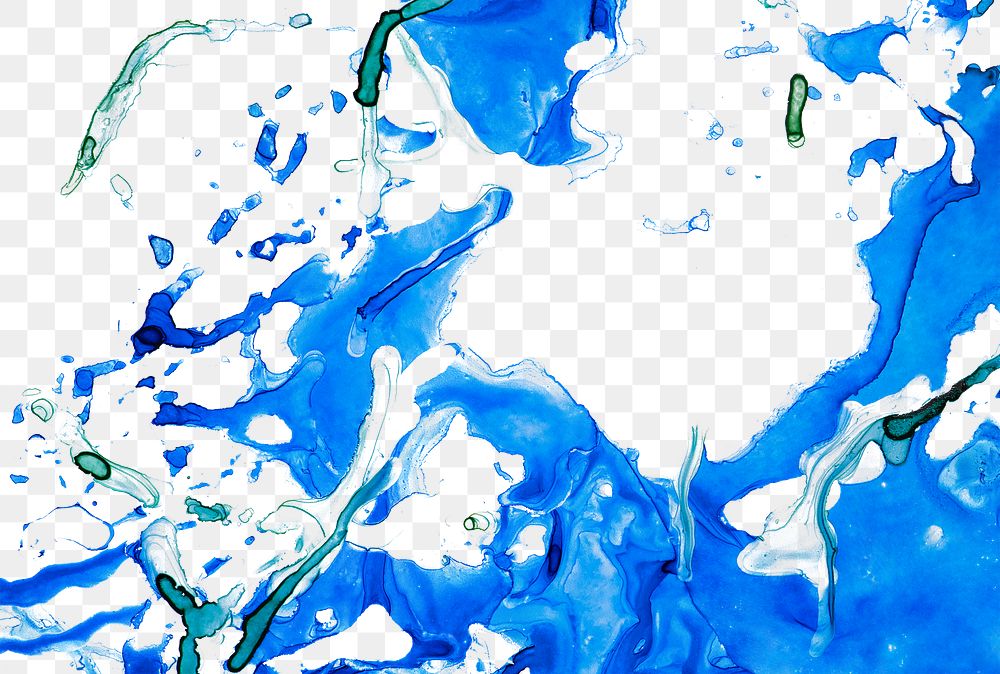 Abstract blue watercolor splash transparent png