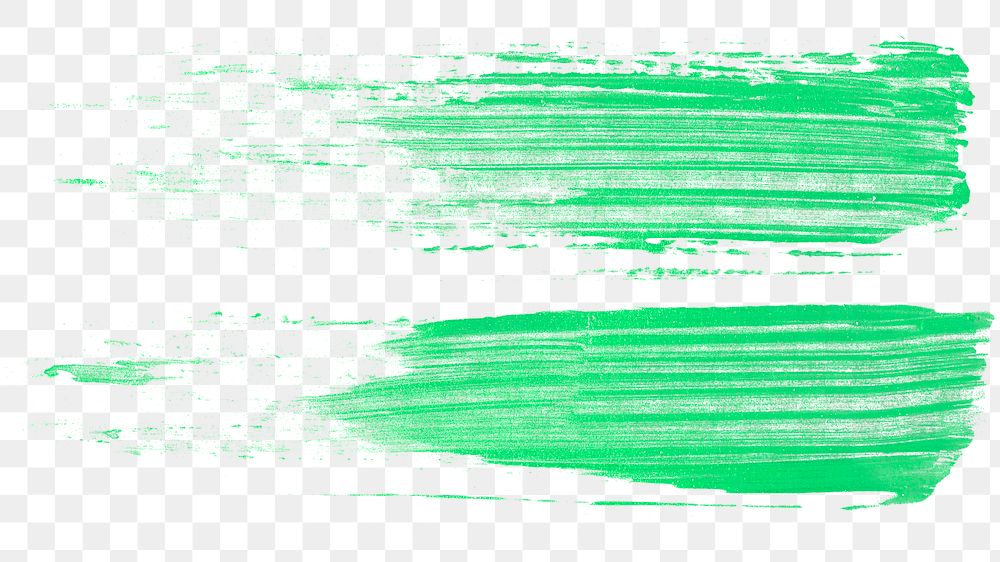 Neon green brush strokes collection transparent png