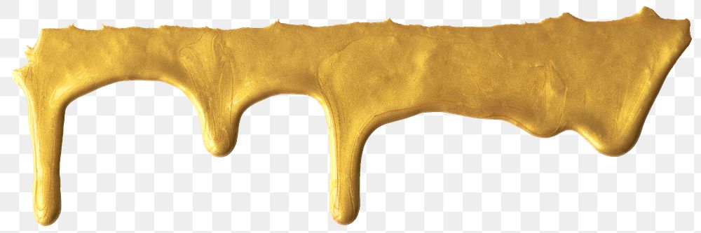 Metallic yellow paint stroke transparent png