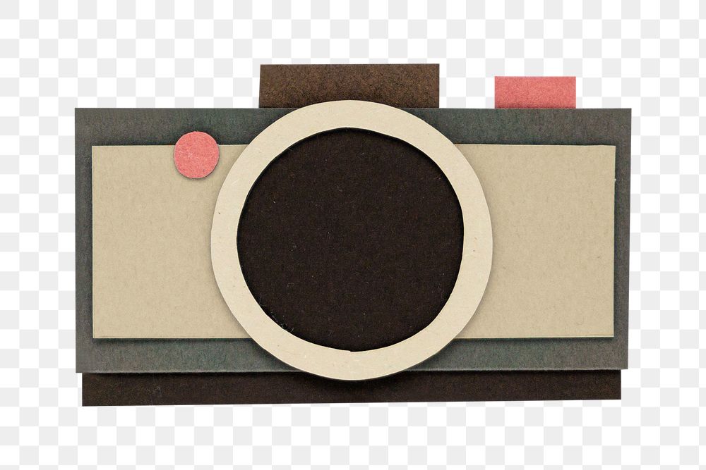 Brown analog camera paper craft design element
