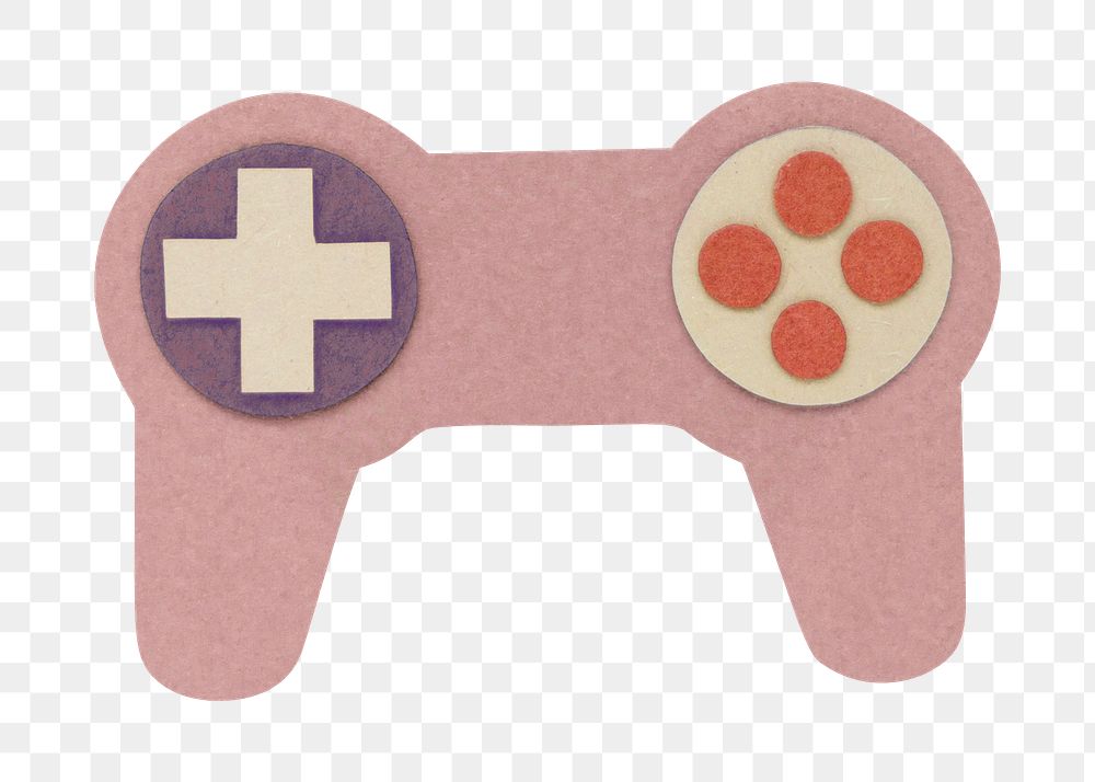 Pink game controller paper craft design element