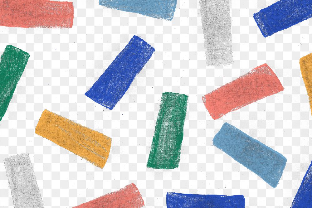 Square png pattern background with colorful DIY block prints