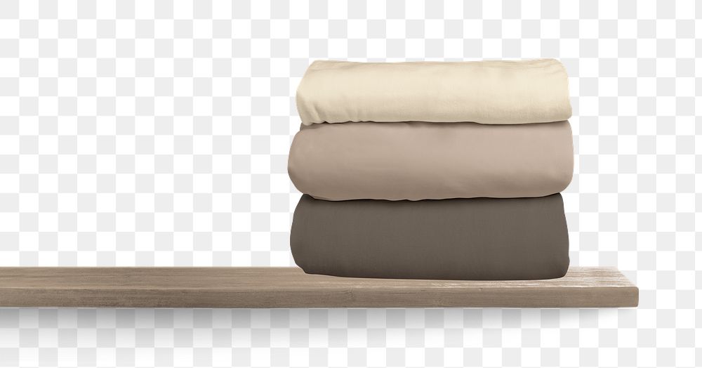 Png clean bed linen, on a shelf