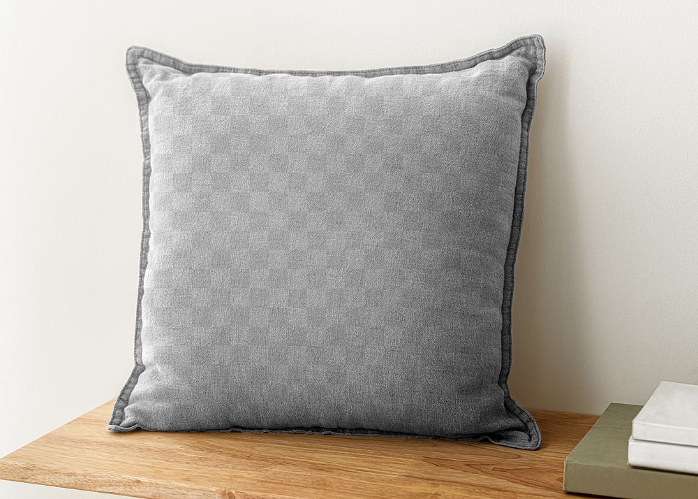 Png cushion cover mockup, transparent fabric