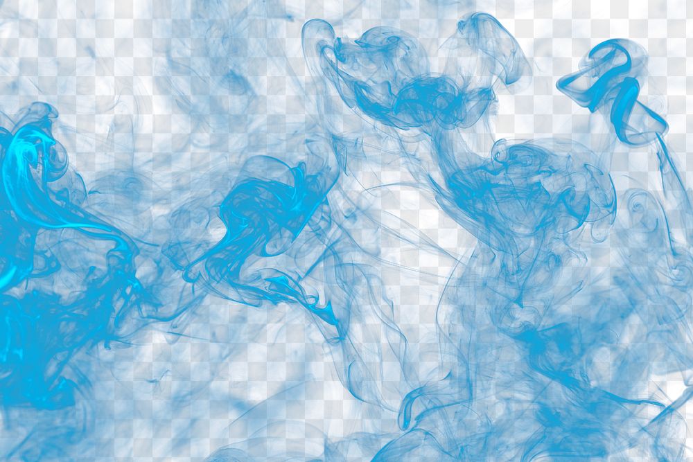 Blue smoke png background, transparent design 