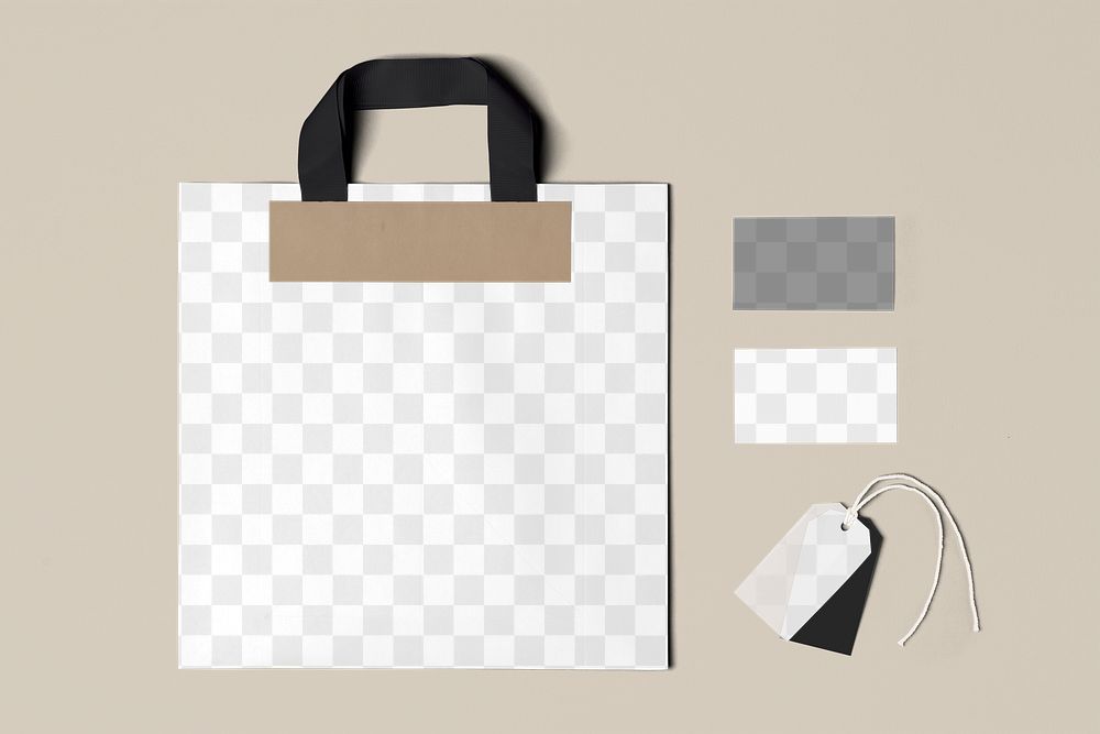 Corporate identity png, transparent mockup, professional branding, flat lay design