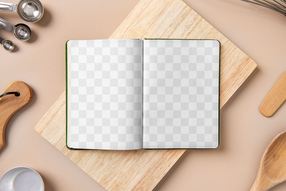 Recipe journal png mockup, chef&rsquo;s essential, transparent design