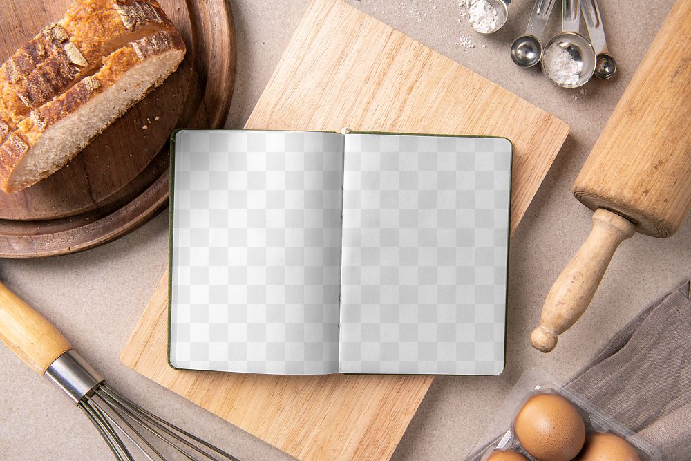 Recipe journal png mockup, chef&rsquo;s essential, transparent design
