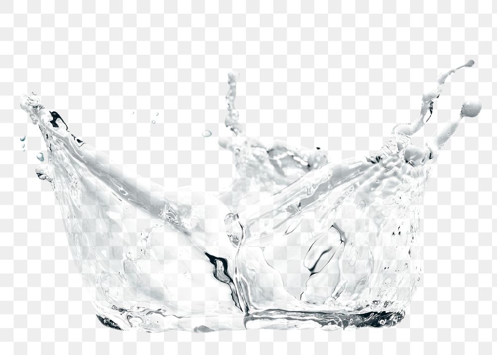 Macro shot of water splash with reflection design element