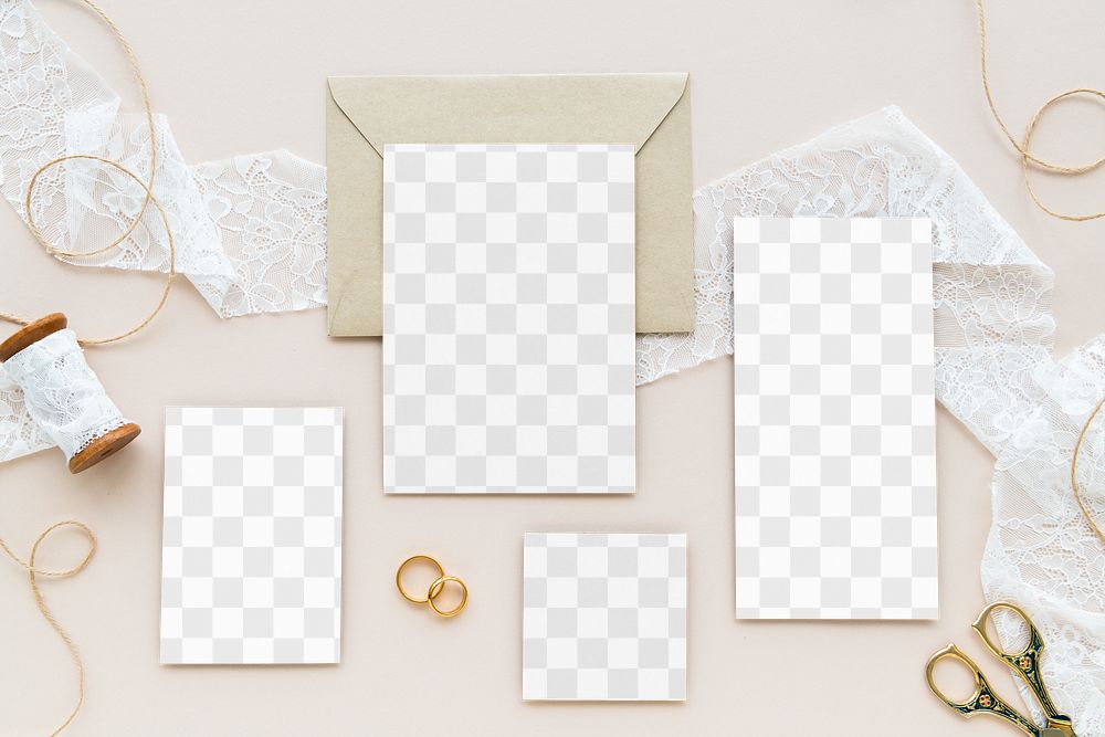 Blank card mockup set on a white Premium PNG rawpixel