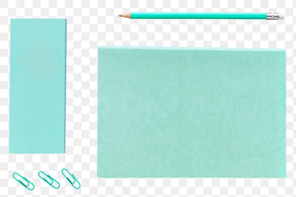 Blank blue note paper stationary design element