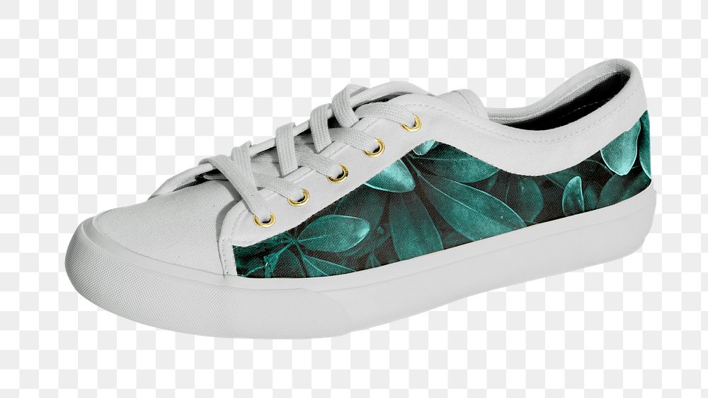 Unisex sneakers with leaf pattern design element 