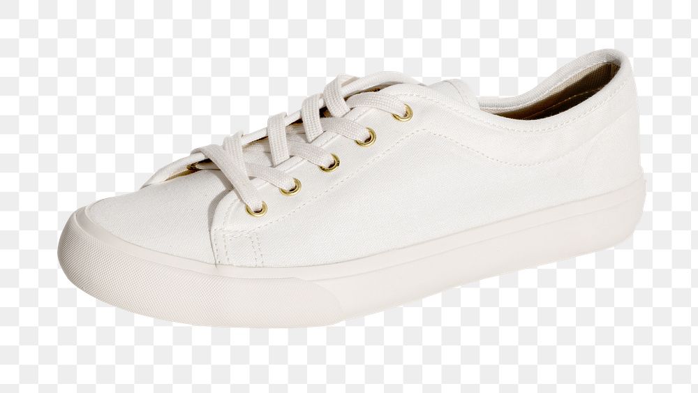 Unisex white sneakers with copy space 