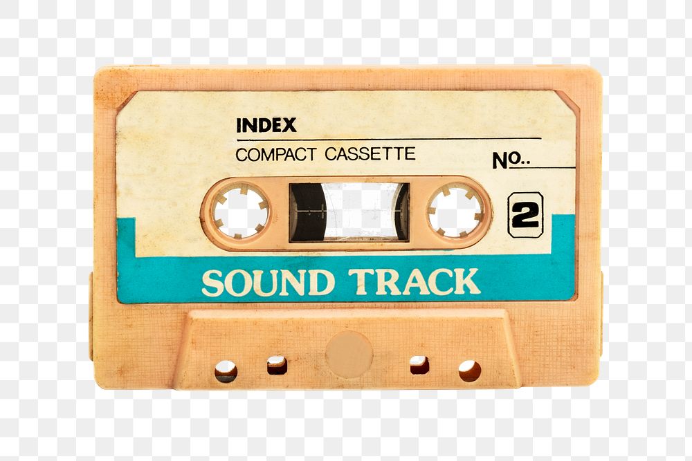 Retro cassette tape design element 