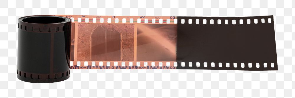 Negative roll of an analog 35mm film design element