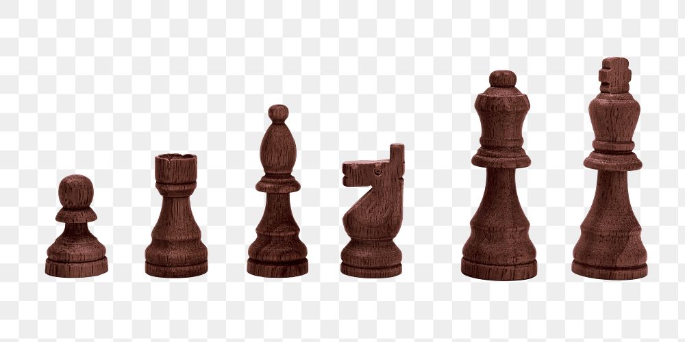 Dark wood chess pieces design element