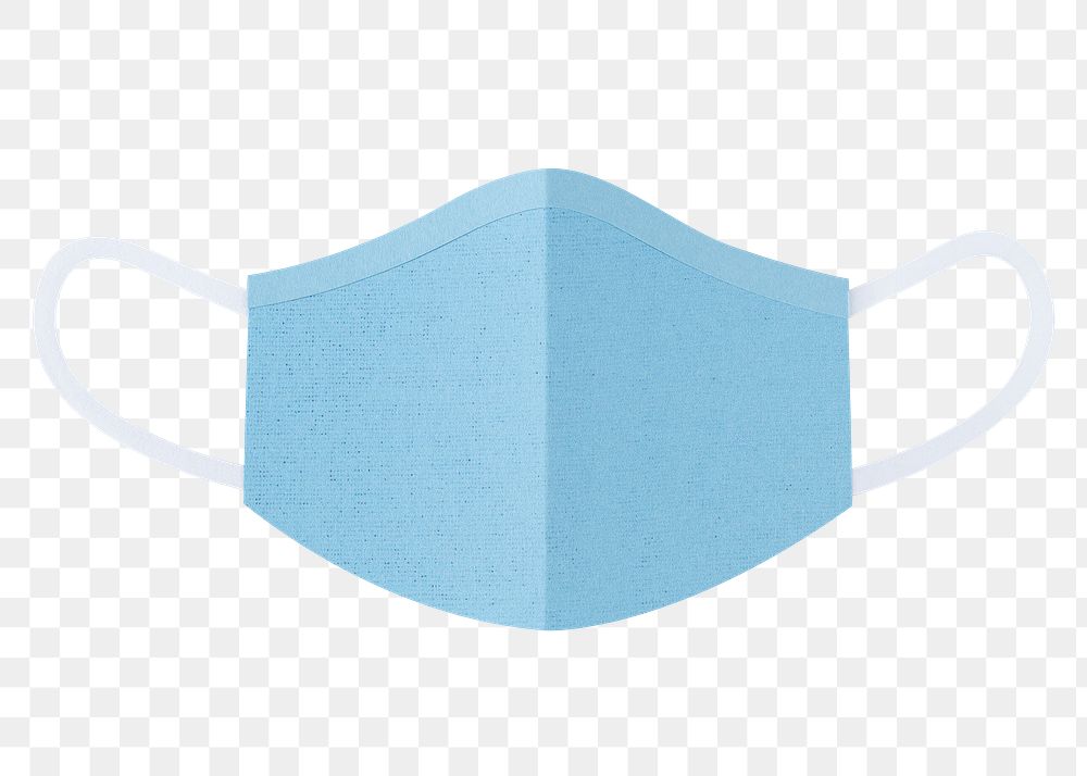 Paper craft surgical mask element transparent png
