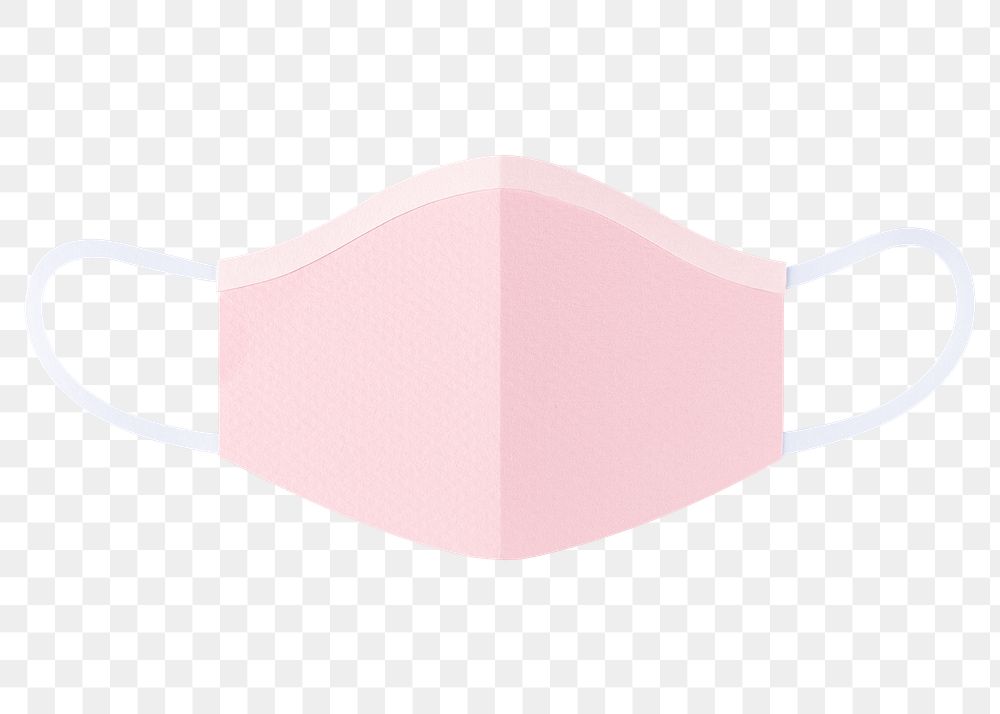 Paper craft surgical mask element transparent png