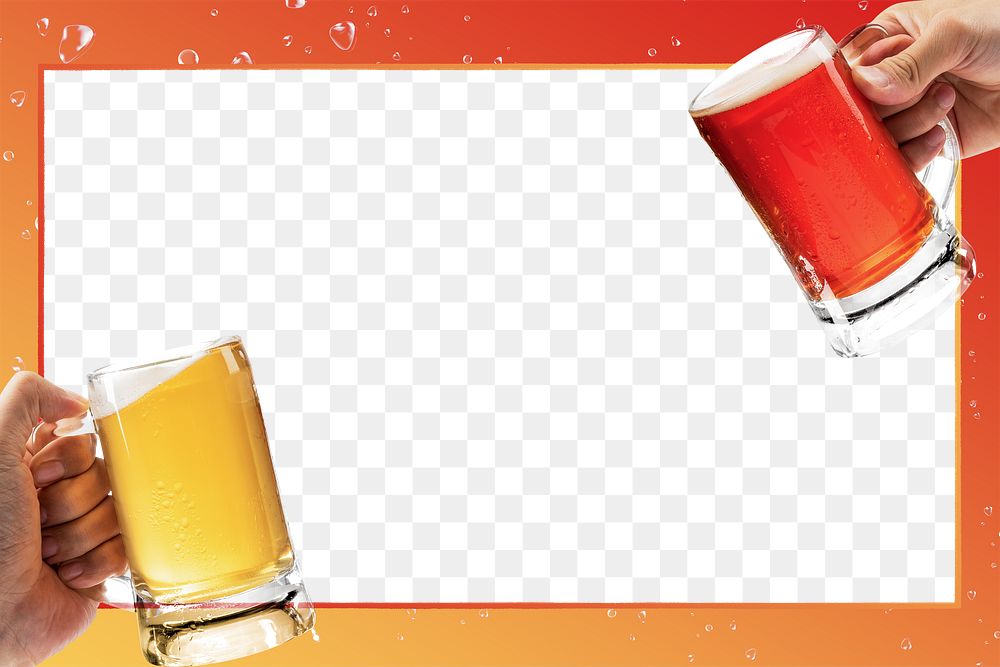 Png beer glass frame with design space
