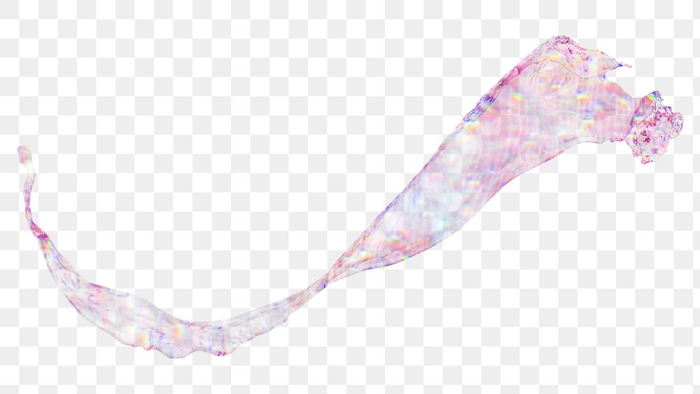 Pink holographic water splash design element