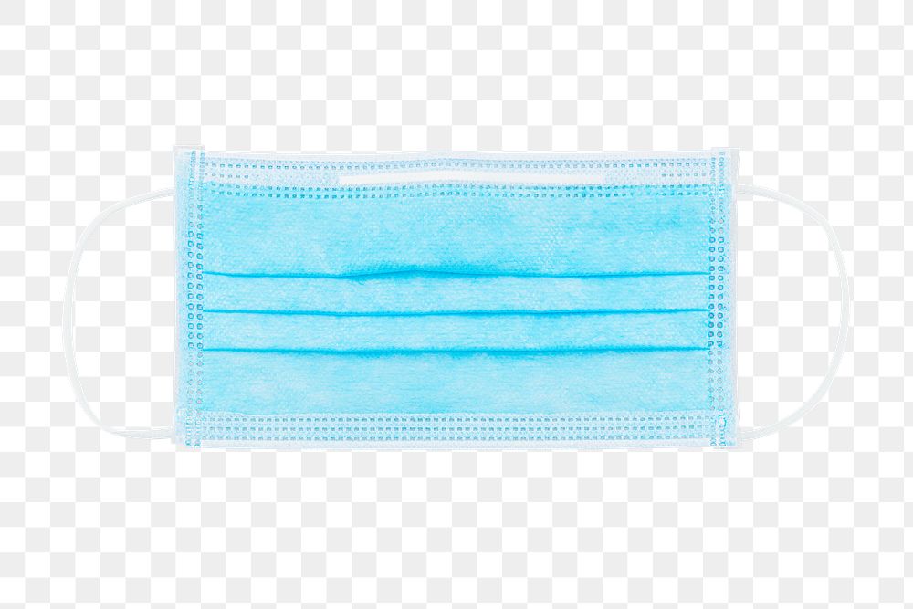 Blue disposable surgical face mask design element