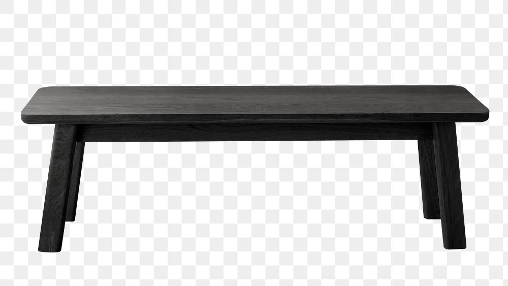 Black wooden table design element