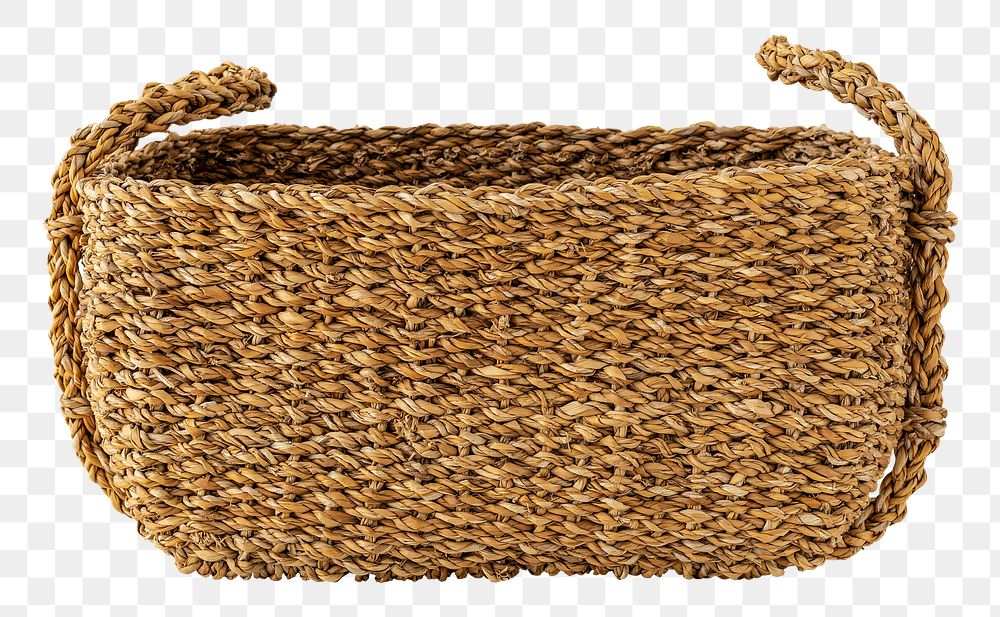 Brown wicker basket design element