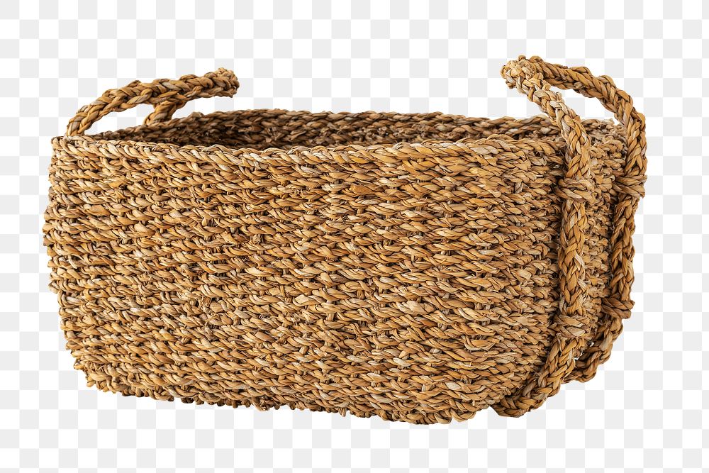 Brown wicker basket design element