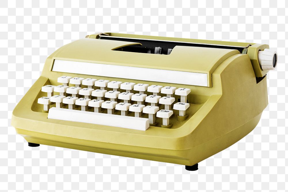 Retro pastel yellow typewriter design element