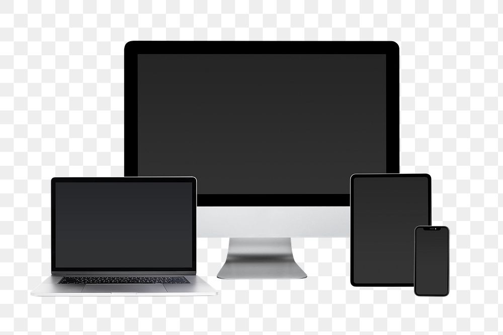 Digital devices screen png mockup