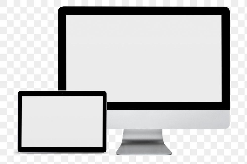 Multi digital devices png mockup blank screen technology and electronics