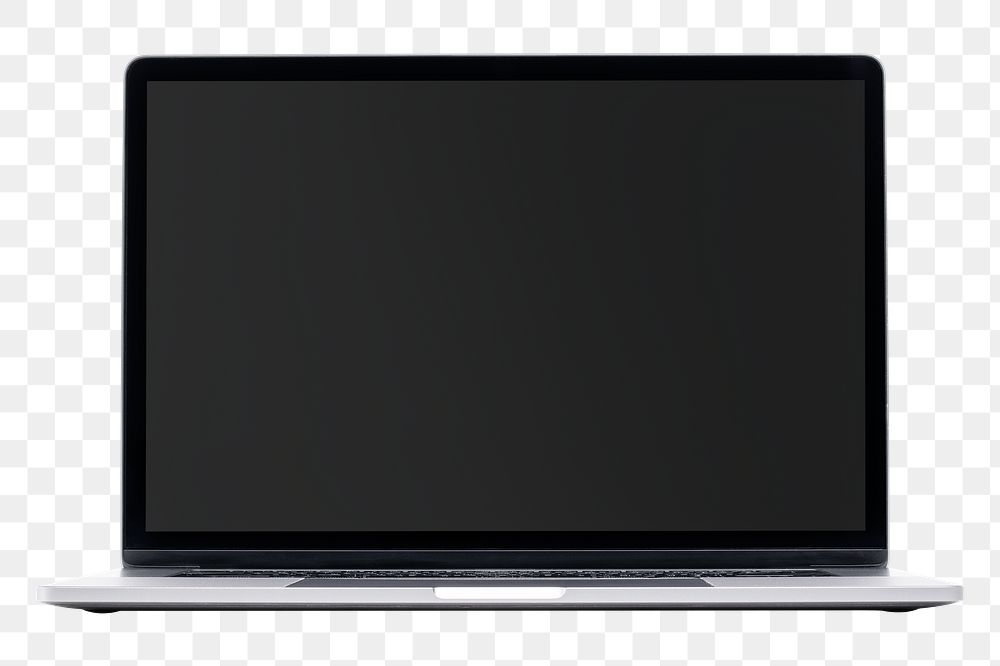 Laptop screen transparent mockup digital device
