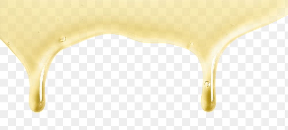PNG yellow honey dripping border sticker