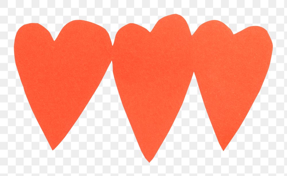Red heart png sticker DIY paper craft