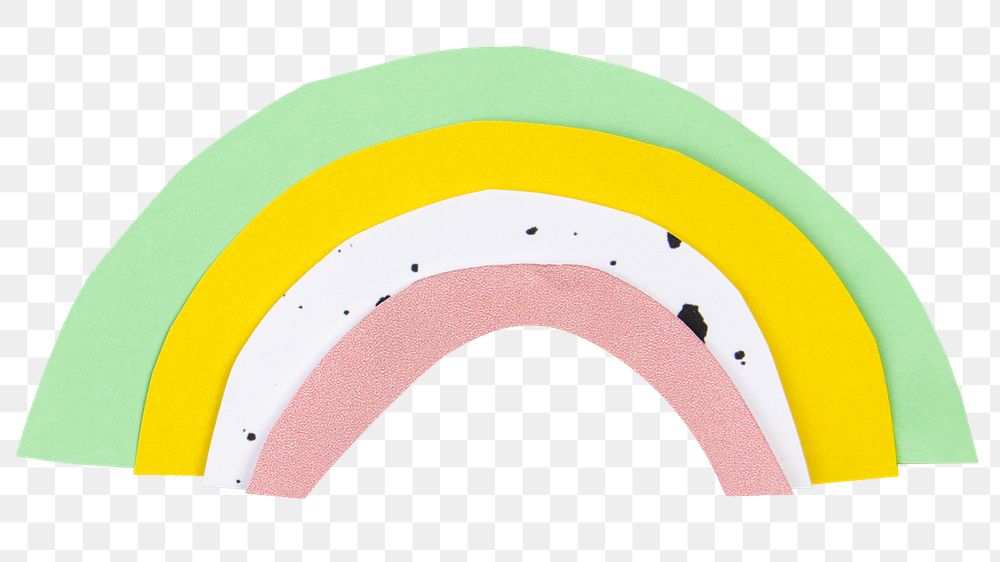Rainbow png design element DIY paper collage