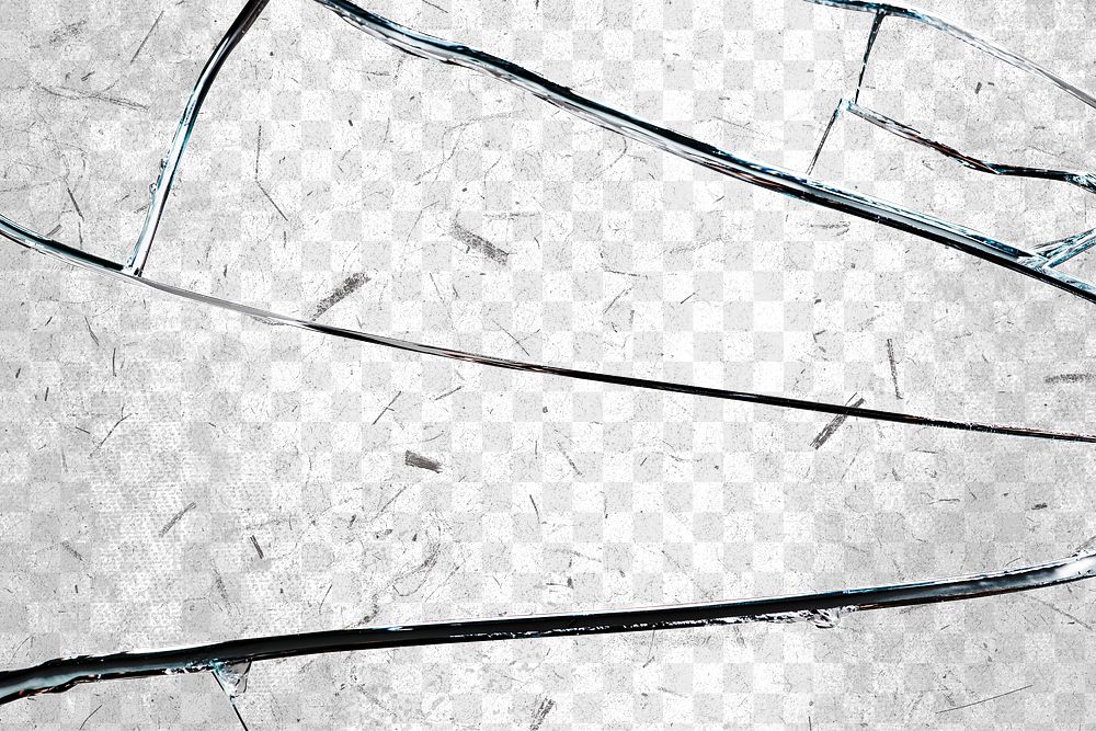 PNG broken shattered glass with grunge texture