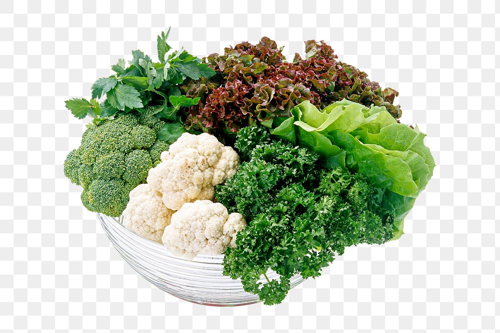 Green vegetable bowl png clipart, fresh vegan food